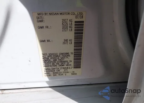 2018 Nissan Altima 2.5 S из США, поврежденный, VIN 1N4AL3AP7JC290817